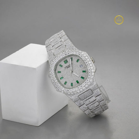Ivevar's Frostfire Chrono - Fully Iced Out Moissanite Diamond Timepiece