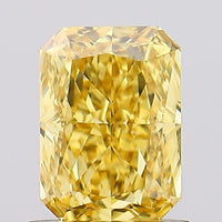 Excellent 1.06 CT Radiant Shape Fancy Vivid Yellow Color VS1 Clarity Lab grown Diamond For Gift Ring