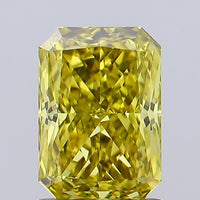 Stylish One 1.06 CT Radiant Shape Fancy Vivid Yellow Color VVS2 Clarity Lab Grown Diamond For True Way