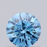 Elegant choice 0.55 CT Round Shape Fancy Vivid Blue Color VVS1 Clarity Lab Grown Diamond For She Knows