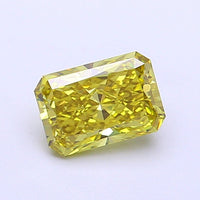 Luxurious VVS2 Clarity 1.08 CT Radiant Shape Fancy Intense Greenish Yellow Color Lab grown Diamond For Surprise Ring