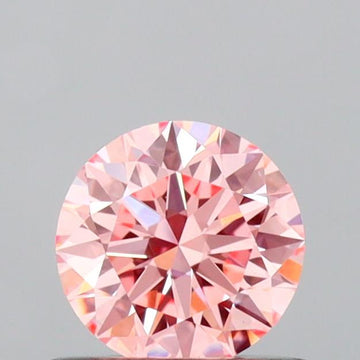 Premium choice 0.56 CT Round Shape Fancy Vivid Pink Color VVS1 Clarity Lab Grown Diamond For Slow Glow