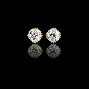2.80 TCW Luxury Radiant Moissanite Round Cut Diamond Solitaire Stud Earrings in Elegant Prong Setting