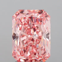 Elegant 3.03 CT Radiant Shape Fancy Vivid Pink Color VS2 Clarity Moissanite Diamond For Surprise Ring