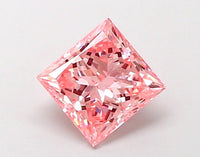 Shiny 1.00 CT Princess Shape Fancy Intense Pink Color VS1 Clarity Lab grown Diamond For Custom Ring