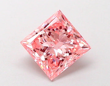 Shiny 1.00 CT Princess Shape Fancy Intense Pink Color VS1 Clarity Lab grown Diamond For Custom Ring