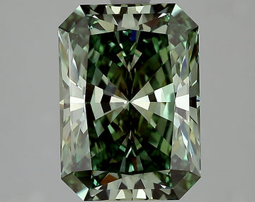 Shiny 3.04 CT Radiant Shape Fancy Vivid Green Color VS1 Clarity Moissanite Diamond For Anniversary Ring