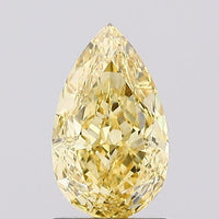 Trendy 1.54 CT Pear Shape Fancy Intense Yellow Color VS1 Clarity Lab Grown Diamond For True Way