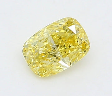 Shinny 0.18 CT Cushion Shape Fancy Vivid Yellow 46Color VVS2 Clarity Lab Grown Diamond For One Tomorrow