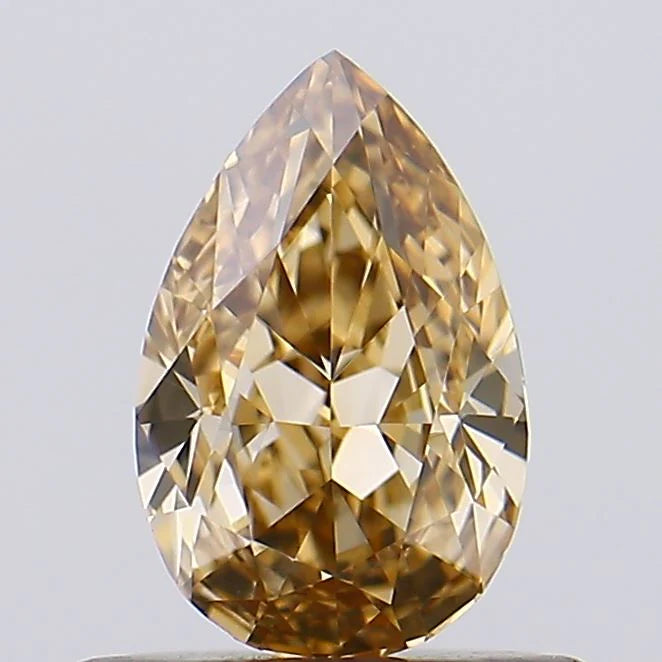 Custom 0.55 CT Pear Shape Fancy Brown Color VVS1 Clarity Moissanite Diamond For Found Time