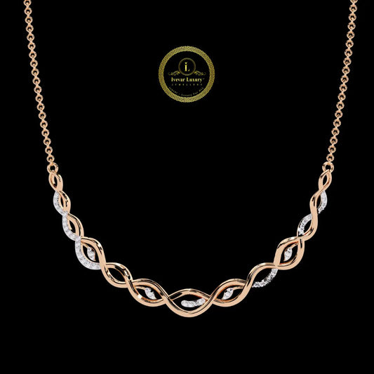 Luminous Elegance Custom Gold & Sterling Silver Moissanite Diamond Necklace by Ivevar Luxury