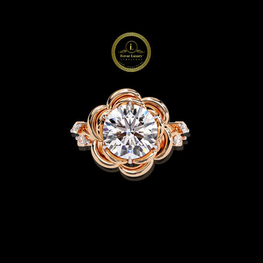 Luxury Flower Designer Lab Grown Diamond Band by Ivevar