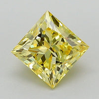 Classic Fancy Vivid Yellow Color 1.01 CT Princess Shape VS2 Clarity Lab grown Diamond For her Ring
