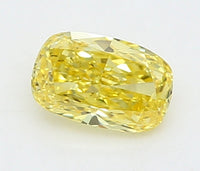 Trendy 0.26 CT Cushion Shape Fancy Vivid Yellow Color VVS2 Clarity Lab Grown Diamond For Blue Silence