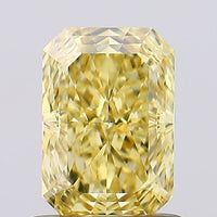 Brilliant VVS2 Clarity 1.01 CT Radiant Shape Fancy Intense Yellow Color Lab grown Diamond For Anniversary Ring