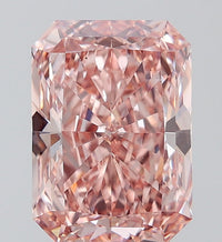 Trendy 3.59 CT Radiant Shape Fancy Intense Brownish Pink Color VS2 Clarity Moissanite Diamond For Wedding Ring