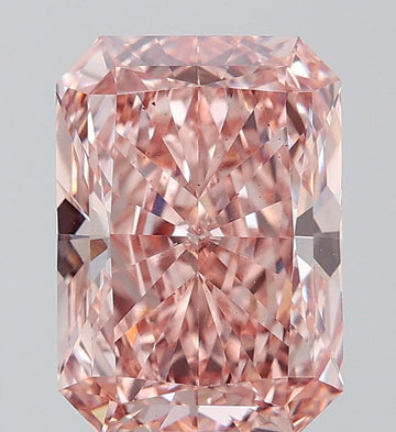 Trendy 3.59 CT Radiant Shape Fancy Intense Brownish Pink Color VS2 Clarity Moissanite Diamond For Wedding Ring