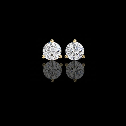 2.58 TCW Premium Moissanite Round Diamond Stud Earrings Luxury Gift with Classic Three Prong Setting