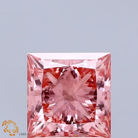 Elegant Princess Shape 1.66 CT Fancy Vivid Pink Color SI1 Clarity Lab grown Diamond For Party Ring
