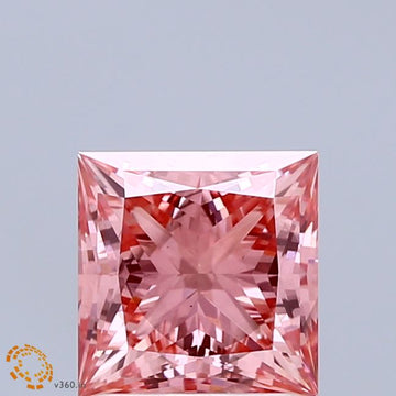 Elegant Princess Shape 1.66 CT Fancy Vivid Pink Color SI1 Clarity Lab grown Diamond For Party Ring
