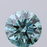 Fantastic 2.28 CT Round Shape Fancy Vivid Greenish Blue Color VS2 Clarity Moissanite Diamond For Gift Ring