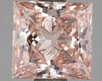 Fantastic 1.95 CT Princess Shape Fancy Intense Pink Color VS1 Clarity Lab Grown Diamond For Endless Calm