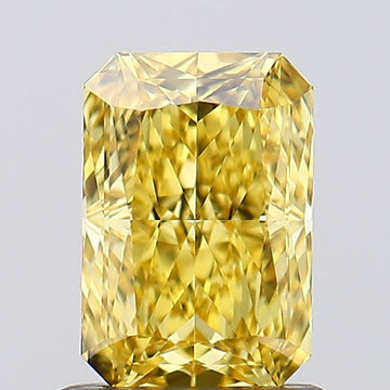 Great VVS2 Clarity Fancy Vivid Yellow Color 1.01 CT Radiant Shape Lab grown Diamond For Propose Ring