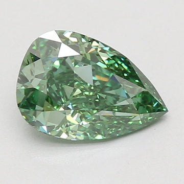 Latest 1.54 CT Pear Shape Fancy Vivid Green  Color VS1 Clarity Lab Grown Diamond For Silent Flame