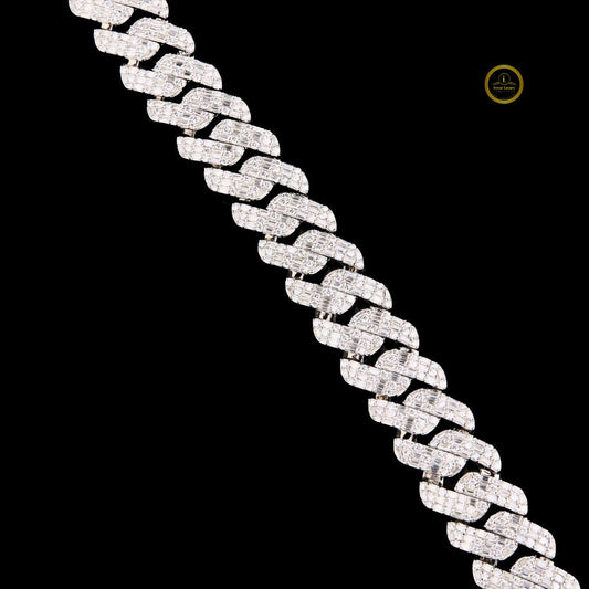 Iced Out Linear Choker Necklace Encrusted with Brilliant Cut Moissanite - view 3