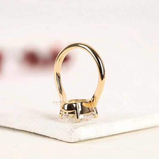 Oval Cut Moissanite Bypass Ring With Twisted Band - view 4