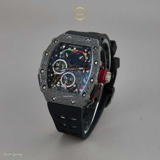 Custom Diamond Chronograph Watch - Premium Rubber Strap Edition | Ivevar