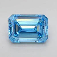 Bright Of 2.50 CT Emerald Shape Fancy Vivid Blue Color VS2 Clarity Moissanite Diamond For Found Light