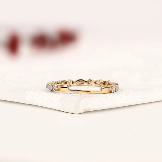 Alternative Round & Marquise Eternity Band Ring - view 4