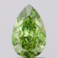 Luxury 1.57 CT Pear Shape Fancy Vivid Green Color VS1 Clarity Lab grown Diamond For Wedding Ring