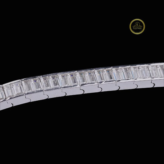 Emerald Cut Channel Set Lab Grown Diamond Tennis Bracelet - view 4