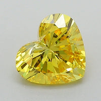 Unique Of 1.04 CT Heart Shape Fancy Vivid Yellow Color VS2 Clarity Lab Grown Diamond For Sweet Wait
