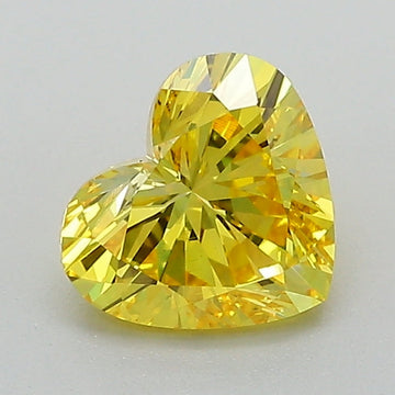 Unique Of 1.04 CT Heart Shape Fancy Vivid Yellow Color VS2 Clarity Lab Grown Diamond For Sweet Wait