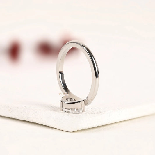 Pear Cut Moissanite Solitaire Engagement Ring - view 4