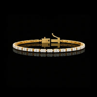 6 TCW Radiant Lab Grown Tennis Bracelet Featuring a Continuous Row of Sparkling Round Dual Diamond Accents By Ivevar