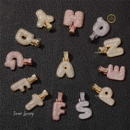 Iced-out Lab Diamond Letter Pendant Bold Hip Hop Custom Name Piece - view 4