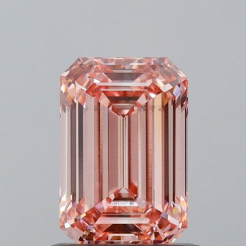 Designer 0.90 CT Emerald Shape Fancy Intense Pink Color VS2 Clarity Lab grown Diamond For Propose Ring