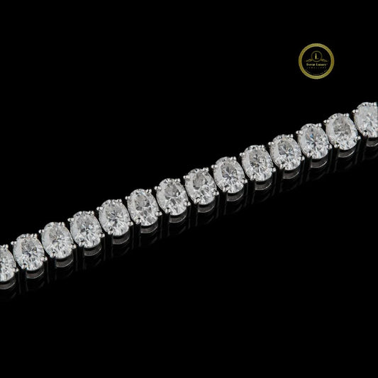 Oval Cut Moissanite Tennis Bracelet - view 4