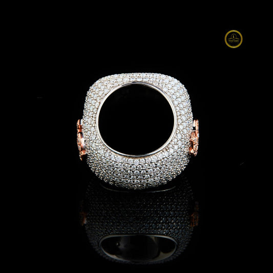 Custom Two-Tone Moissanite Baguette Championship Ring - view 4
