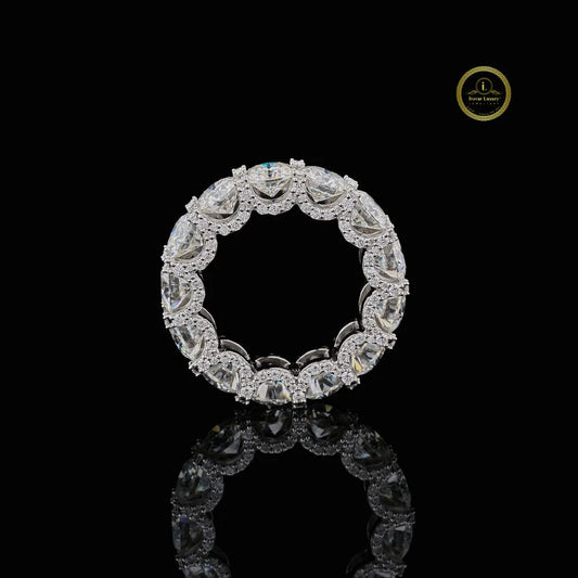 Round Cut Lab Diamond Statement Eternity Band - view 4