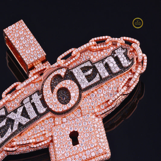 Exit6Ent Lab Diamond Hip Hop Logo Pendant - view 4