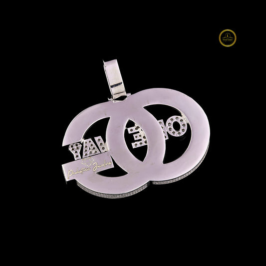 Hip Hop Initial Letter Pendant with Round Pave - view 4