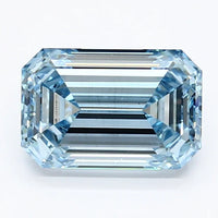 Fine Of 1.50 CT Emerald Shape Fancy Intense Blue Color VS2 Clarity Moissanite Diamond For Bright Side