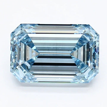 Fine Of 1.50 CT Emerald Shape Fancy Intense Blue Color VS2 Clarity Moissanite Diamond For Bright Side
