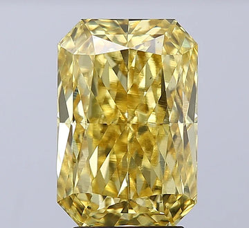 Dazzling Of 4.19 CT Emerald Shape Fancy Vivid Yellow Color VS2 Clarity Moissanite Diamond For Silent Flame