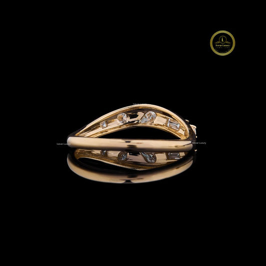 Pear, Baguette & Round Cut Lab Diamond Band Ring - view 4